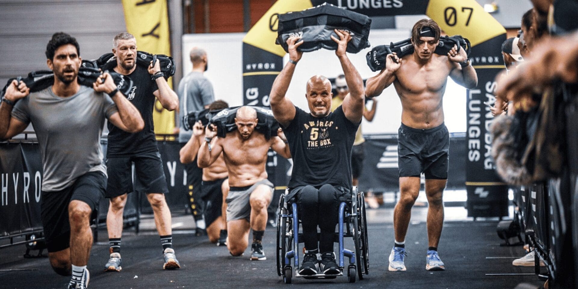 CrossFit vs HYROX: one difference is Sandbag Lunges