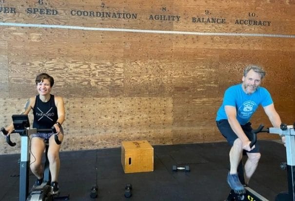 Members on gym bike at Commonwealth CrossFit